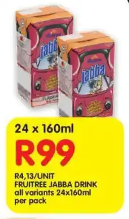 Shoprite Fruitree jabba drink all variants offer