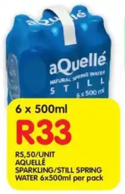 Shoprite Aquellé sparkling/ still spring water offer