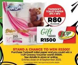 1UP Twinsoft toilet paper 2ply offer