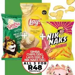 1UP Simba chips, lays & nik naks offer
