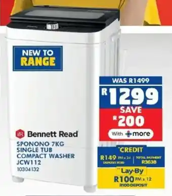 Russells Bennett read sponono single tub compact washer offer