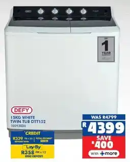 Russells Defy white twin tub offer