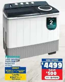 Russells Hisense white twin tub offer