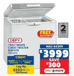 Russells Defy white chest freezer offer