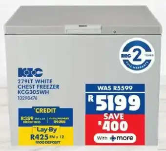 Russells KIC white chest freezer offer