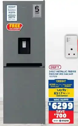 Russells Defy metallic fridge freezer offer