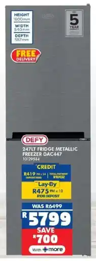 Russells Defy fridge metallic freezer offer