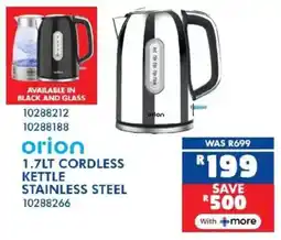 Russells Orion cordless kettle stainless steel offer