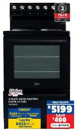 Russells Univa 4 plate electric stove offer