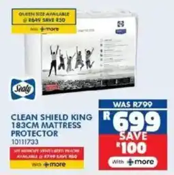 Russells Sealy clean shield king 183cm mattress protector offer