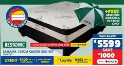 Russells Restonic bahama 152cm queen bed set offer