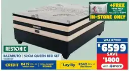 Russells Restonic bazaruto 152cm queen bed set offer