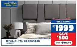 Russells Trivia queen headboard offer