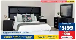 Russells Astrid headboard & pedestal offer