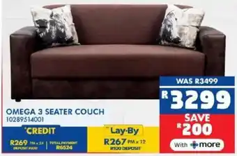 Russells Omega 3 seater couch offer