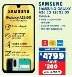 Russells Samsung Galaxy A26 5G 128GB DS offer