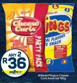 Pick n Pay Willards Flings or Cheese Curls Assorted offer