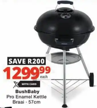 Checkers BushBaby Pro Enamel Kettle Braai offer