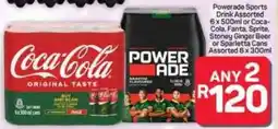 Pick n Pay Hypermarket Powerade Sports Drink Assorted or Coca- Cola, Fanta, Sprite, Stoney Ginger Beer or Sparletta Cans Assorted offer