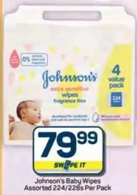Pick n Pay Hypermarket Johnson's Baby Wipes Assorted offer