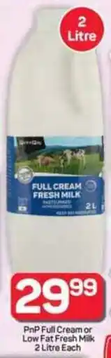 Pick n Pay Hypermarket PnP Full Cream or Low Fat Fresh Milk offer