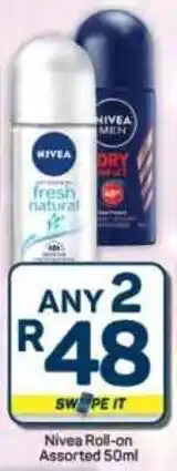 Pick n Pay Hypermarket Nivea Roll-on Assorted offer