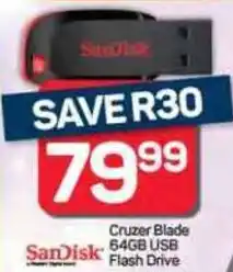 Pick n Pay Hypermarket SanDisk Cruzer Blade 64GB USB Flash Drive offer