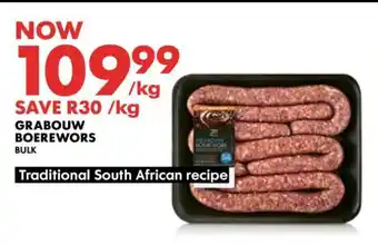 Woolworths Grabouw Boerewors offer