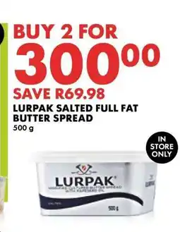 Woolworths Lurpak Salted Full Fat Butter Spread offer