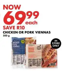 Woolworths Chicken or Pork Viennas offer