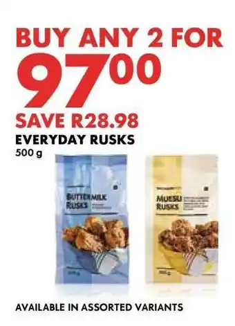 Woolworths Everyday Rusks offer