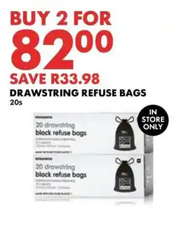 Woolworths DRAWSTRING REFUSE BAGS offer