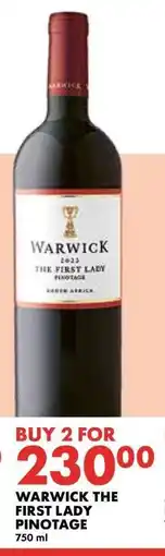 Woolworths WARWICK The First Lady Pinotage offer