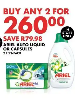 Woolworths ARIEL AUTO LIQUID OR CAPSULES offer