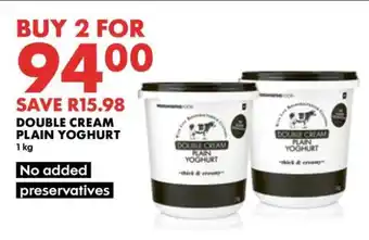 Woolworths Double Cream Plain Yoghurt offer