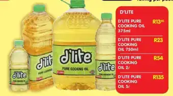 Shoprite D'LITE PURE COOKING OIL 2ℓ offer