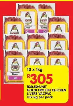 Shoprite GOLDI FROZEN CHICKEN LIVERS VACPAC offer