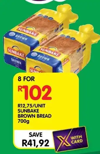 Shoprite SUNBAKE BROWN BREAD 700g offer