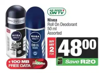 Spar Nivea Roll On Deodorant offer