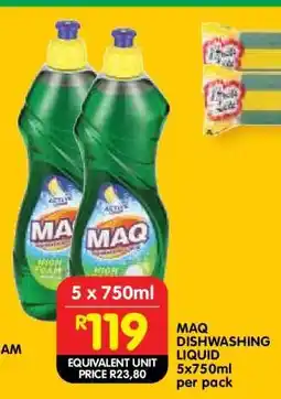 Shoprite MAQ DISHWASHING LIQUID 5x750ml per pack offer