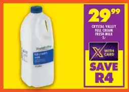 Shoprite CRYSTAL VALLEY FULL CREAM FRESH MILK 2L offer