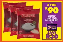 Shoprite ALLSOME LONG GRAIN PARBOILED RICE 2kg offer