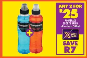 Shoprite POWERADE SPORTS DRINK all variants 500ml offer
