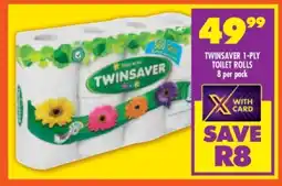 Shoprite TWINSAVER 1-PLY TOILET ROLLS offer