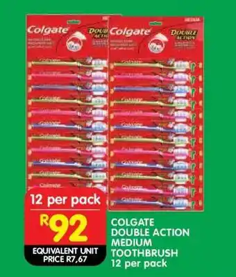Shoprite COLGATE DOUBLE ACTION MEDIUM TOOTHBRUSH 12 per pack offer