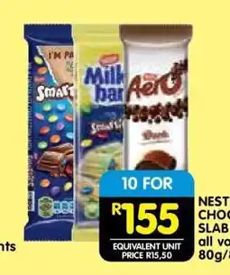 Shoprite Nestle Chocolate Slabs offer