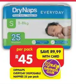 Shoprite DRYNAPS EVERYDAY DISPOSABLE NAPPIES 25 per pack offer