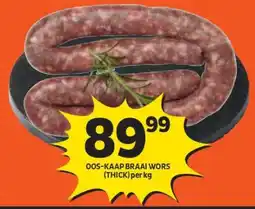 Shoprite OOS-KAAP BRAAI WORS (THICK) per kg offer