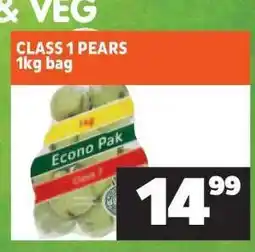 Shoprite CLASS 1 PEARS 1kg bag offer