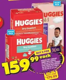 Shoprite Huggies Dry Comfort Jumbo Pack Nappies offer
